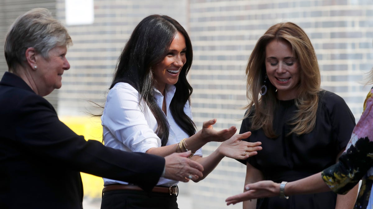 Meghan Markle has taken four months off for maternity leave and now she's back in front of the camera.