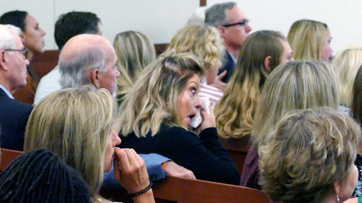 People wipe tears while they listen as Trystan Andrew Terrell is sentenced. (John D. Simmons/The Charlotte Observer via AP)