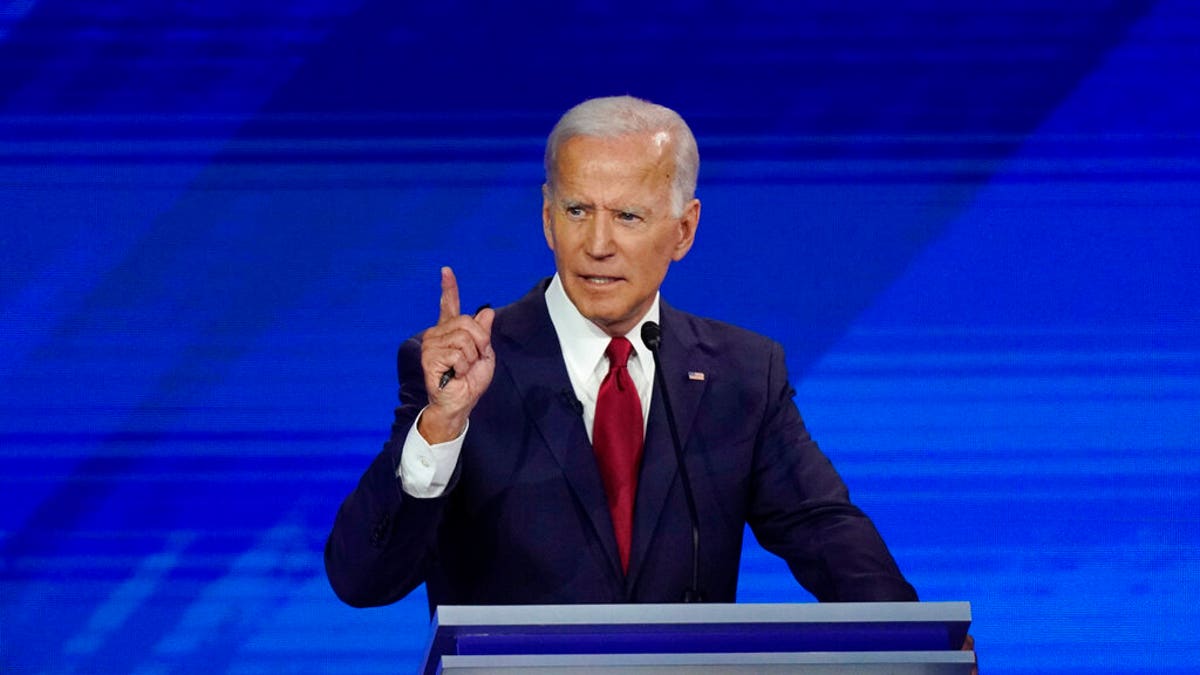 Former Vice President Joe Biden responds to a question Thursday, Sept. 12, 2019, during a Democratic presidential primary debate hosted by ABC at Texas Southern University in Houston. (AP Photo/David J. Phillip)