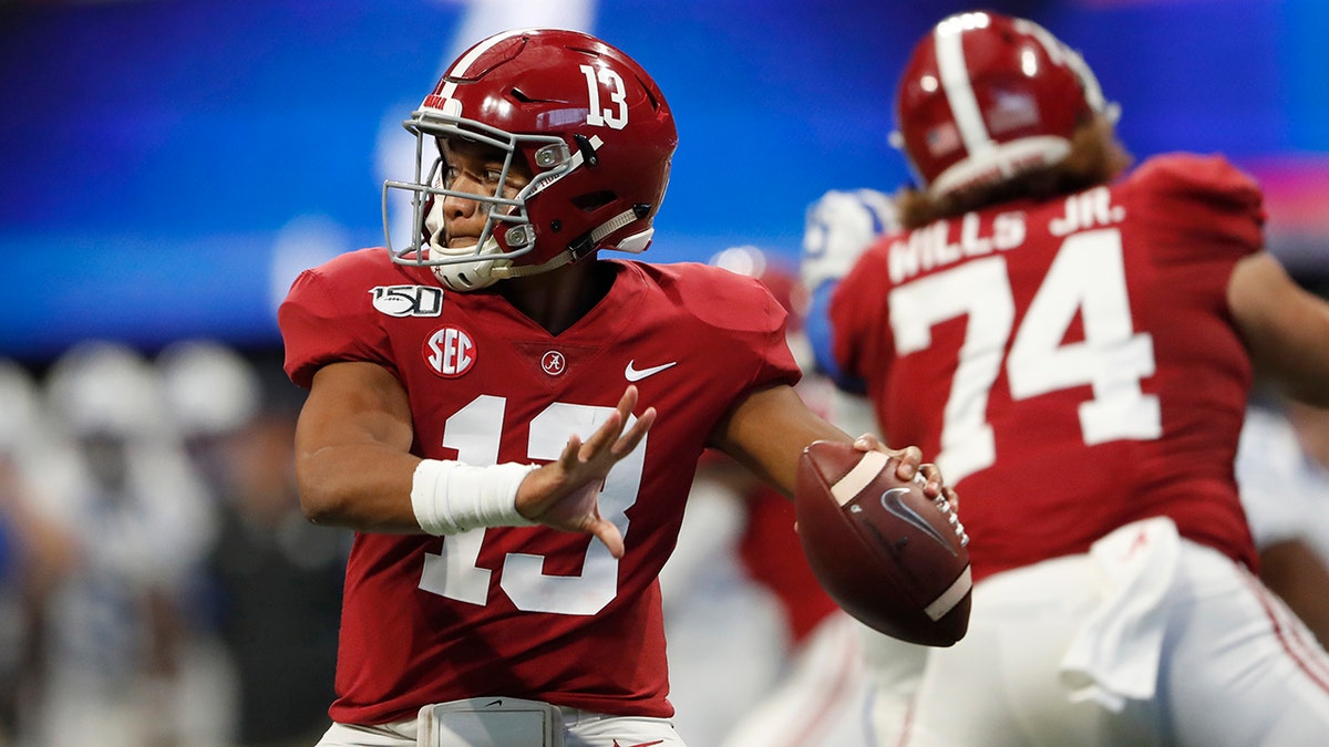 The Dolphins take Tua Tagovailoa. (AP Photo/John Bazemore)