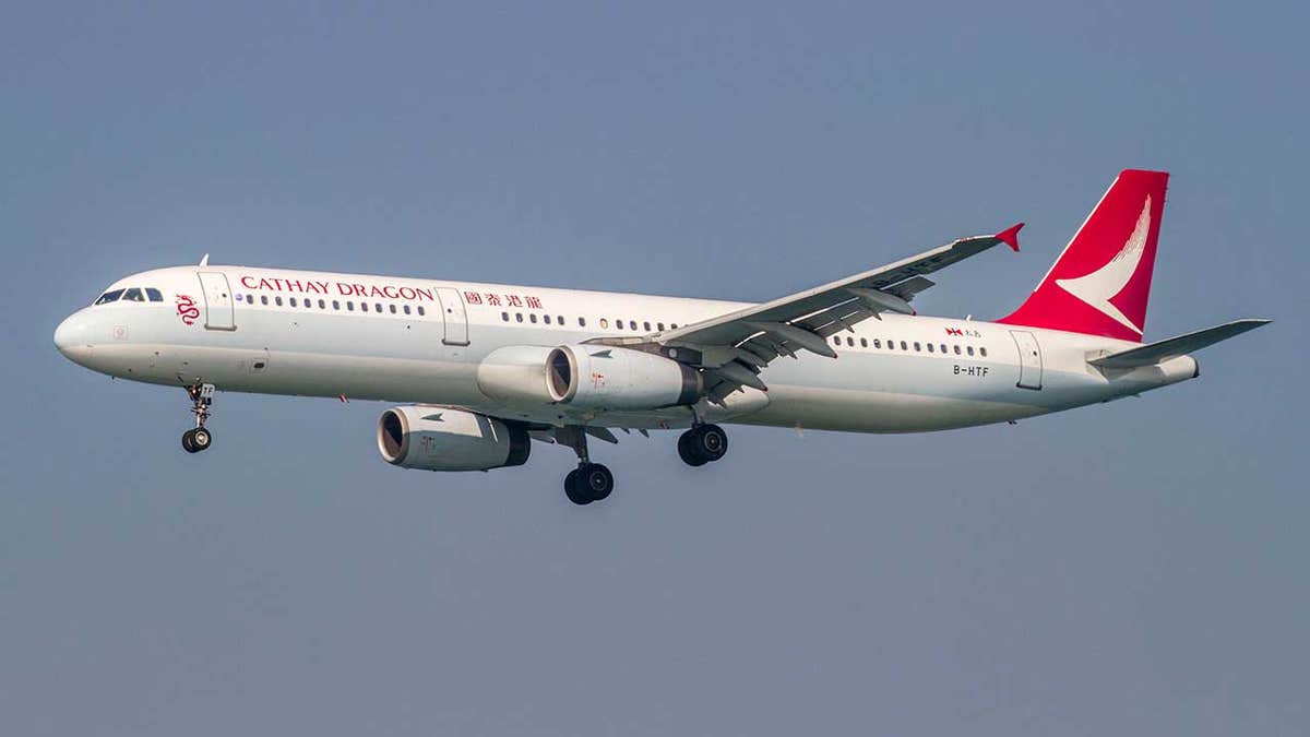 The partially emptied canister was reportedly found on a Cathay Dragon aircraft.