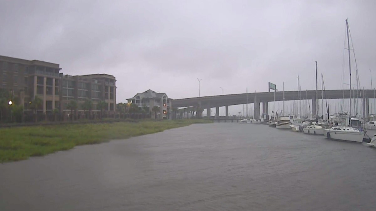 Flooding was reported in Charleston, S.C. early Thursday as Hurricane Dorian neared the area.