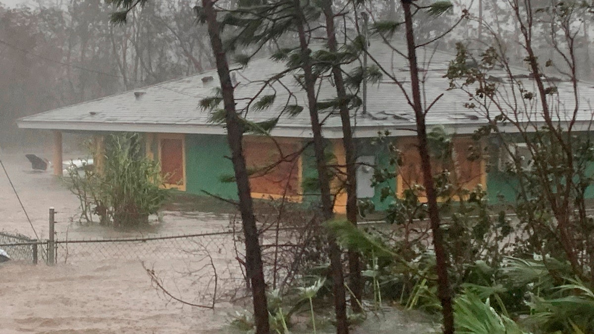 Rain brought on by Hurricane Dorian continues to pour in Freeport, Bahamas, Tuesday, Sept. 3, 2019.