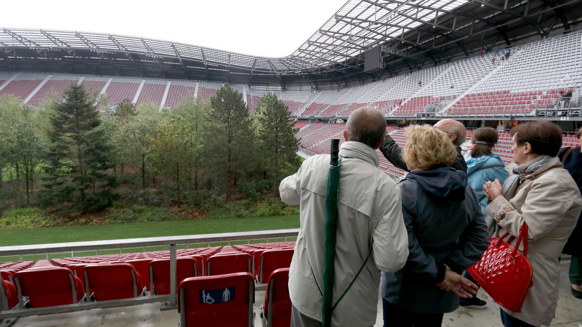 The "forest" will be carefully replanted nearby when the art installation ends.