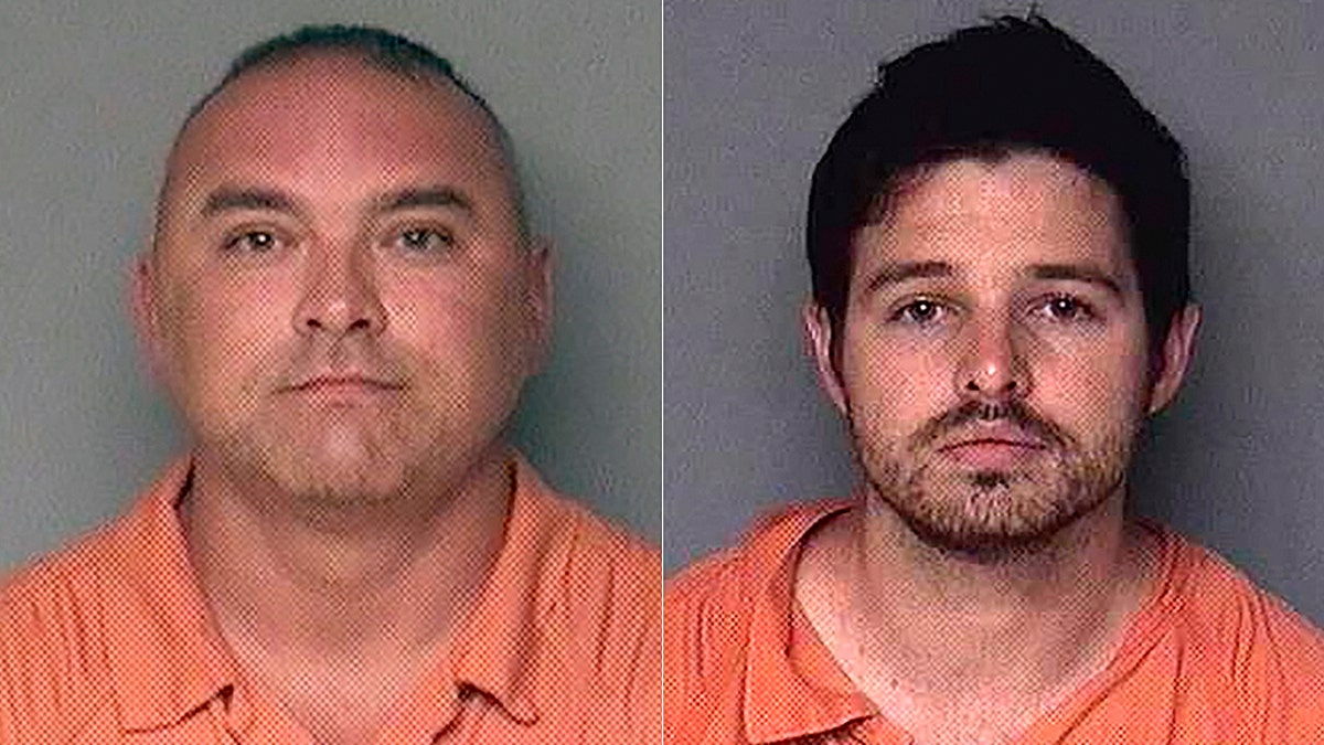 Mug shots for Gary Demercurio, left, and Justin Wynn.