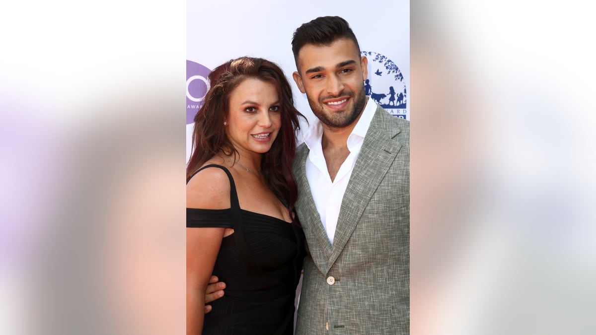Britney Spears and Sam Asghari attend the 2019 Daytime Beauty Awards at The Taglyan Complex on Sept. 20, 2019 in Los Angeles.
