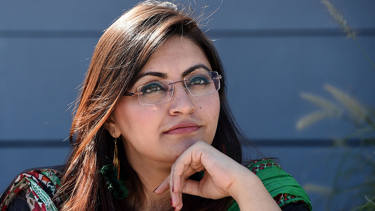 Pakistani dissident and feminist Gulalai Ismail poses during a photo session before an interview with the AFP in Washington, D.C., on Thursday.