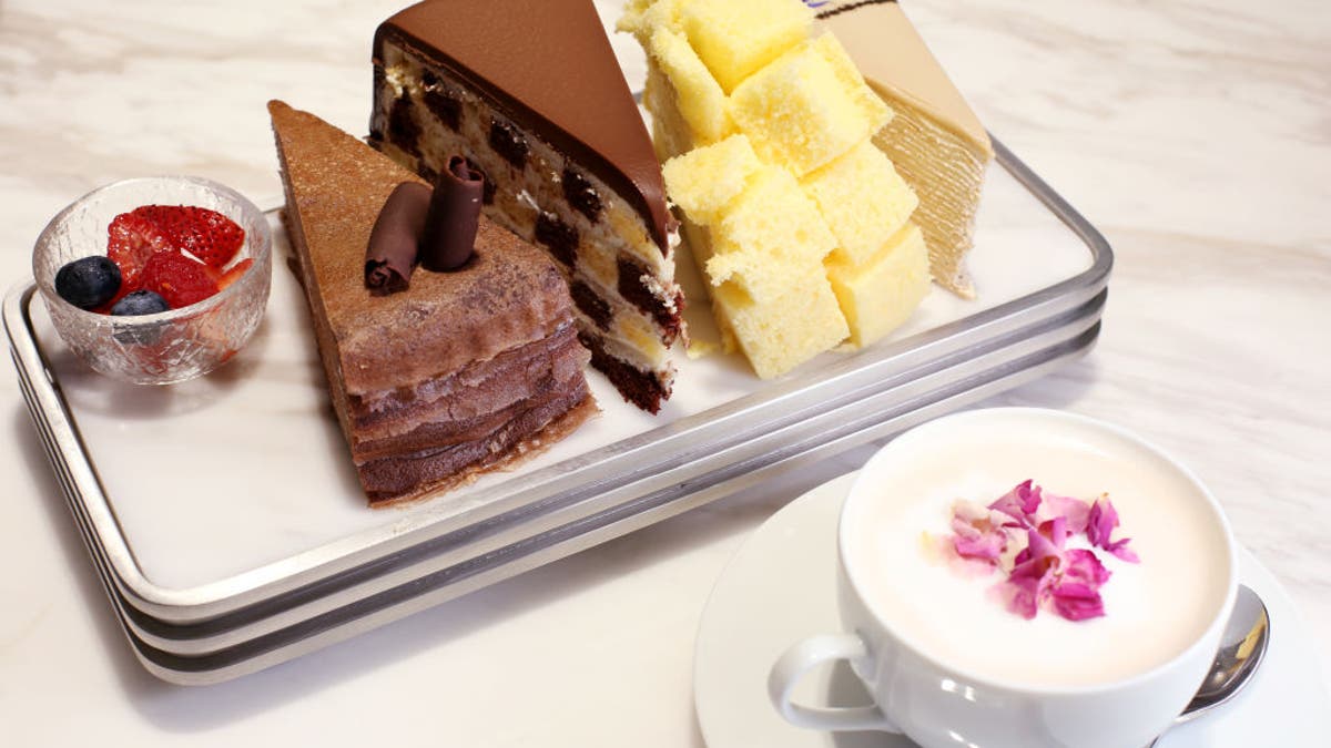 A selection of cakes from the Lady M boutique in Hong Kong.