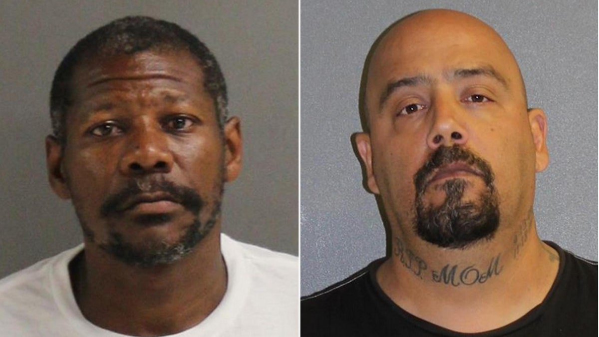 Thaylon A. Lewis and Joseph Colombo Jr. were arrested after allegedly stealing sandbags from a construction site.