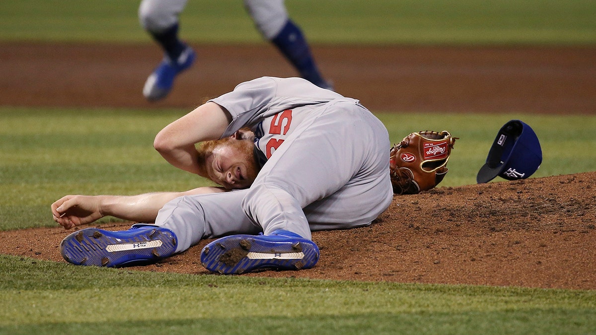 Frightening moment Dodgers pitcher Dustin May takes a line drive