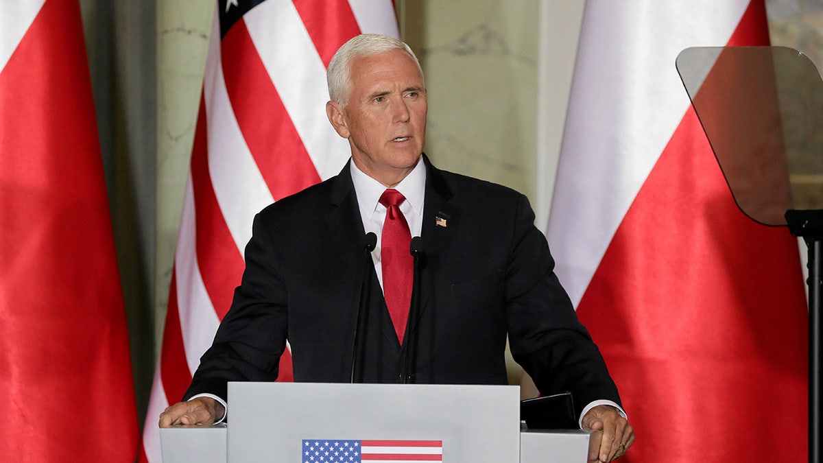 U.S. Vice President Mike Pence speaks during a press conference in Warsaw, Poland September 2, 2019. Slawomir Kaminski/Agencja Gazeta via REUTERS 