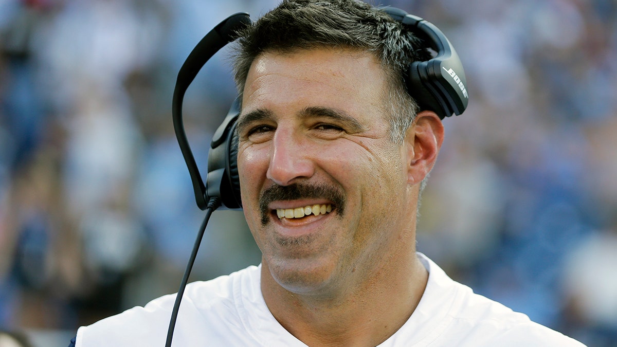 In this Aug. 17, 2019, file photo, Tennessee Titans head coach Mike Vrabel watches from the sideline in the first half of a preseason NFL football game against the New England Patriots in Nashville, Tenn. (AP Photo/James Kenney, File)