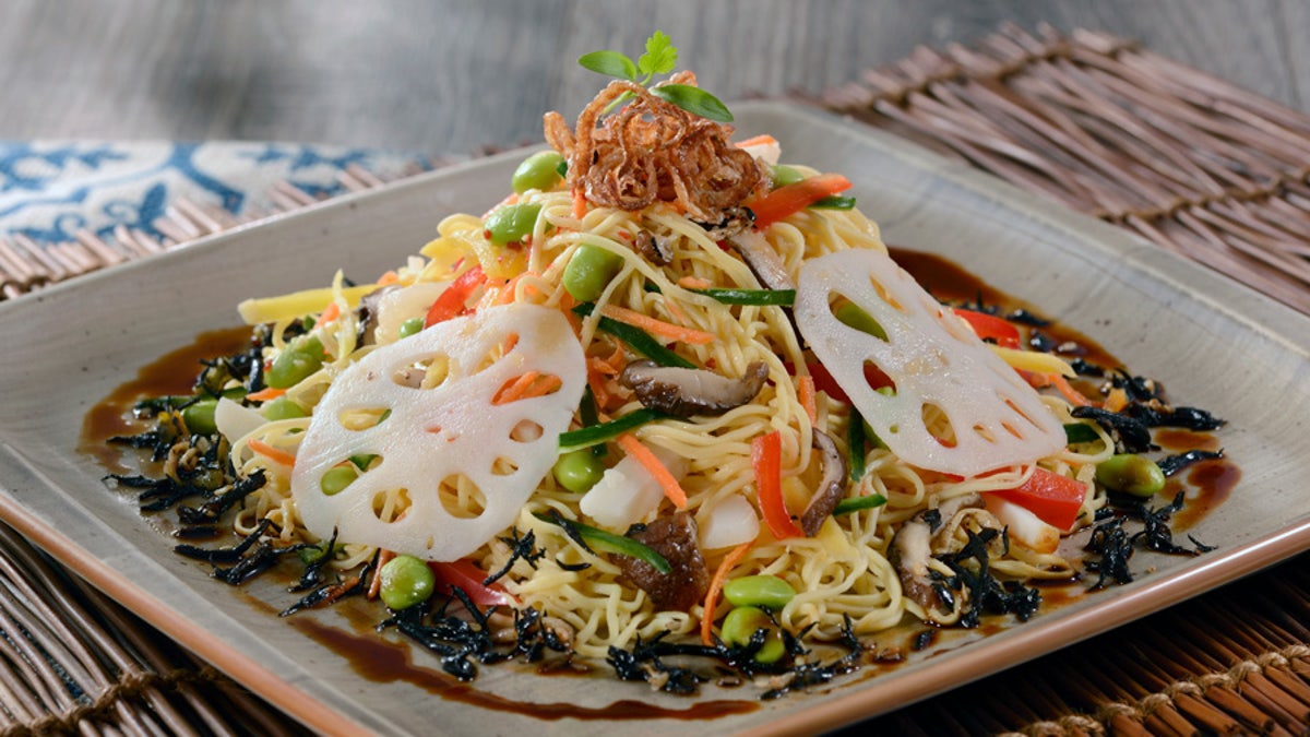 The Shiriki Noodle Salad, to be available at the Jungle Navigation canteen at the Magic Kingdom is tossed with mushrooms, green mango and chili sauce.
