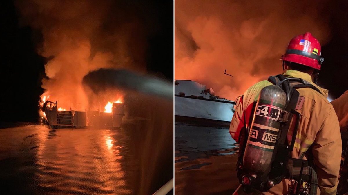 A tweet from VCFD said they responded to boat fire off the north side of Santa Cruz Island at approximately 3:28 a.m.