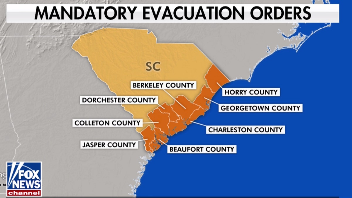 Mandatory evacuation orders have been issued in coastal South Carolina ahead of Hurricane Dorian.