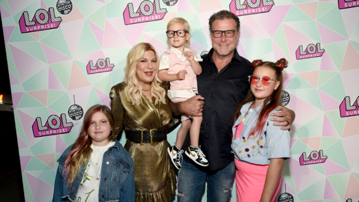 Tori Spelling, husband Dean McDermott got their kids all dressed up from head to toe for the L.O.L. Surprise! Winter Disco Launch Party on Friday, September 27, 2019 in Los Angeles, Calif.
