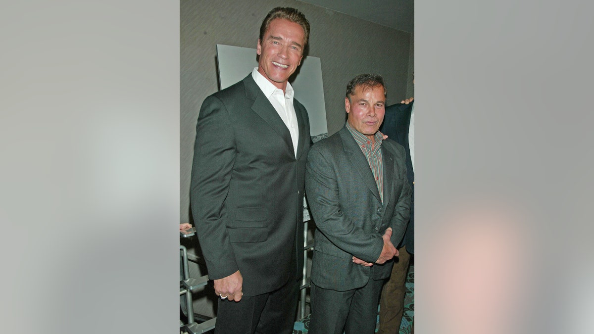 Arnold Schwarzenegger and Franco Columbu pal around at the 