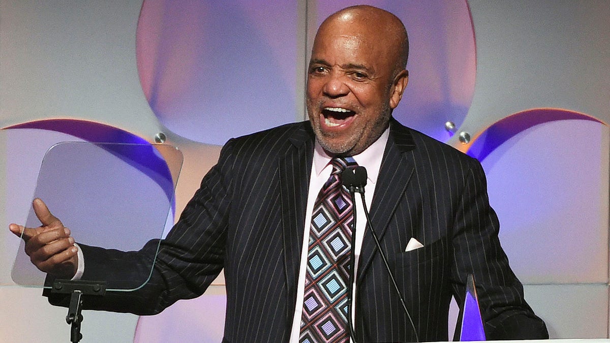 FILE - In this June 15, 2017, file photo, music mogul Berry Gordy accepts his award at the 48th Annual Songwriters Hall of Fame Induction and Awards Gala at the New York Marriott Marquis Hotel, in New York. The Motown mogul who launched the careers of numerous stars like Stevie Wonder, Diana Ross and Michael Jackson has announced his retirement. The Detroit Free Press reports Gordy said he had