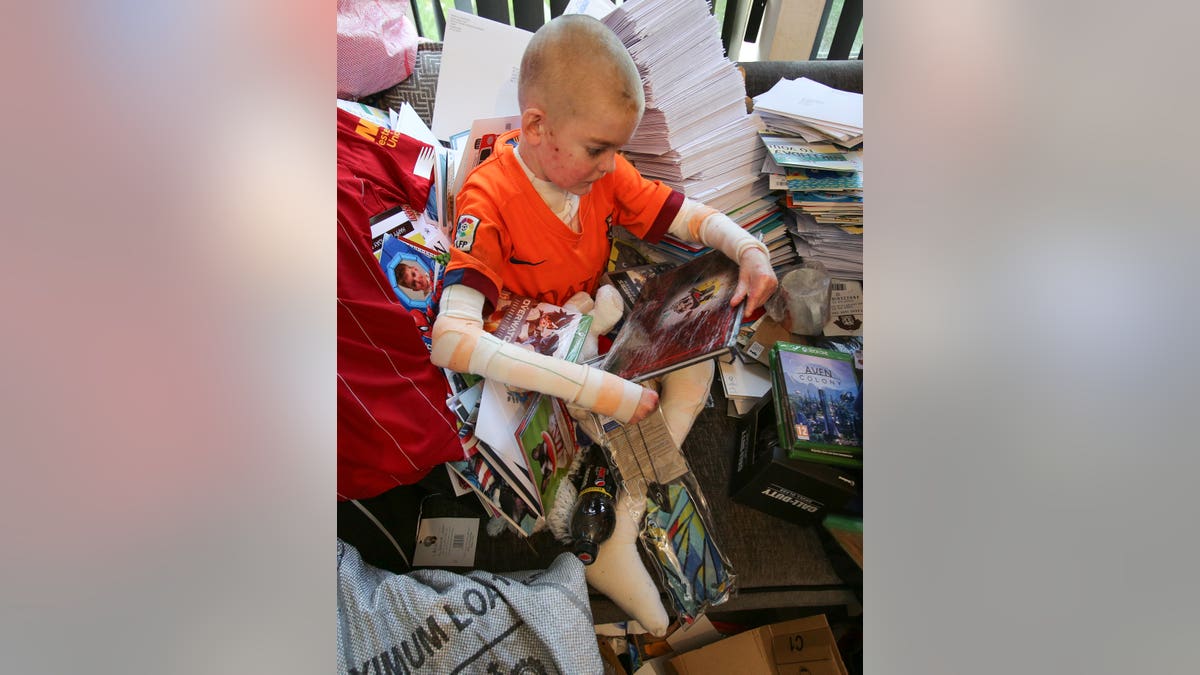 Rhys Williams, 13, has received thousands of birthday cards after his mother's request went viral.