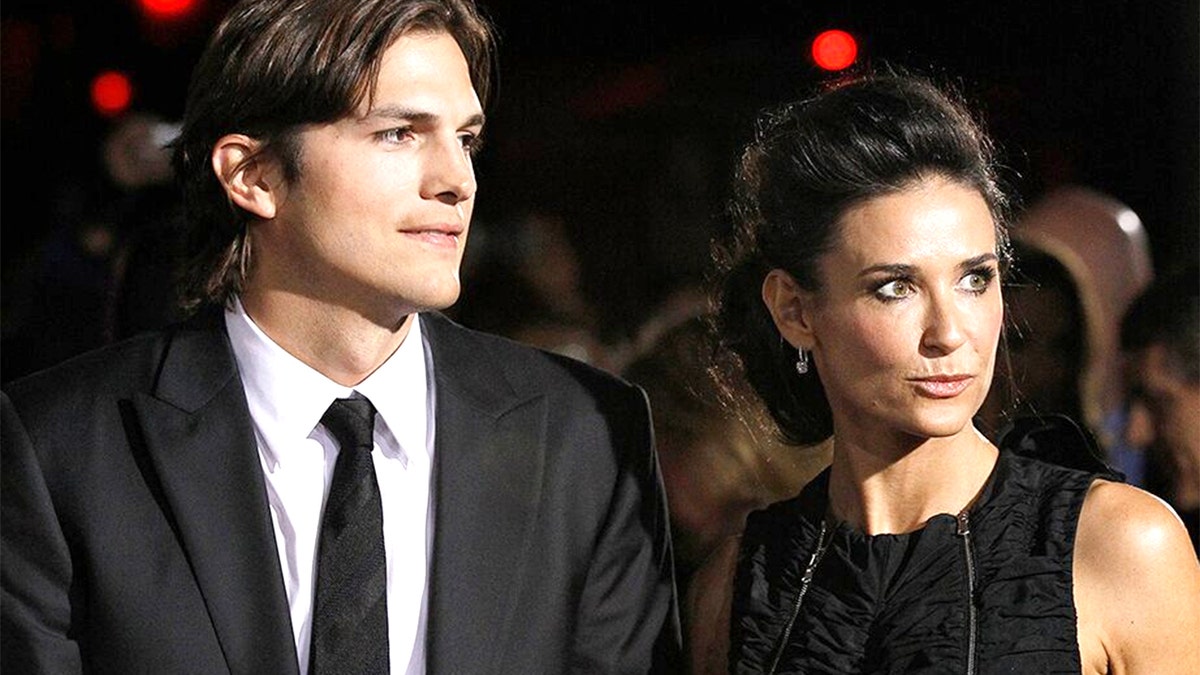 Ashton Kutcher and Demi Moore at the premiere of 