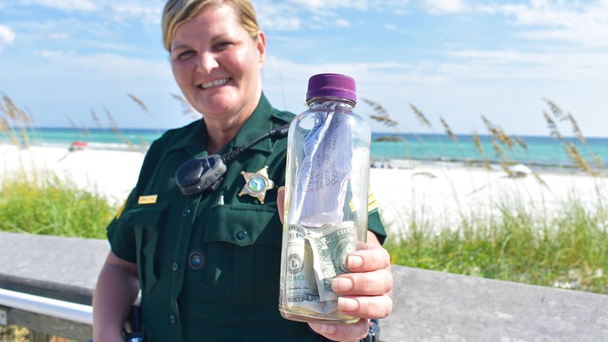 Sgt. Paula Pendleton was on duty when someone reported the glass bottle to the Walton County Sheriff’s Office as found property.