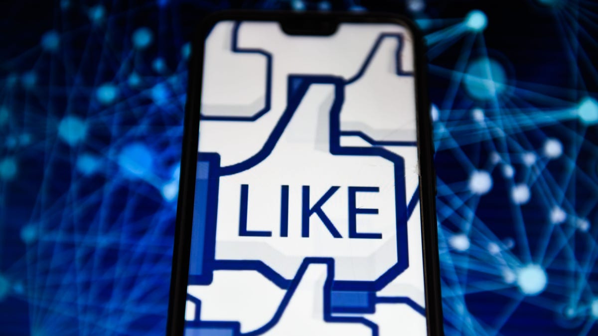 Facebook screen with like button