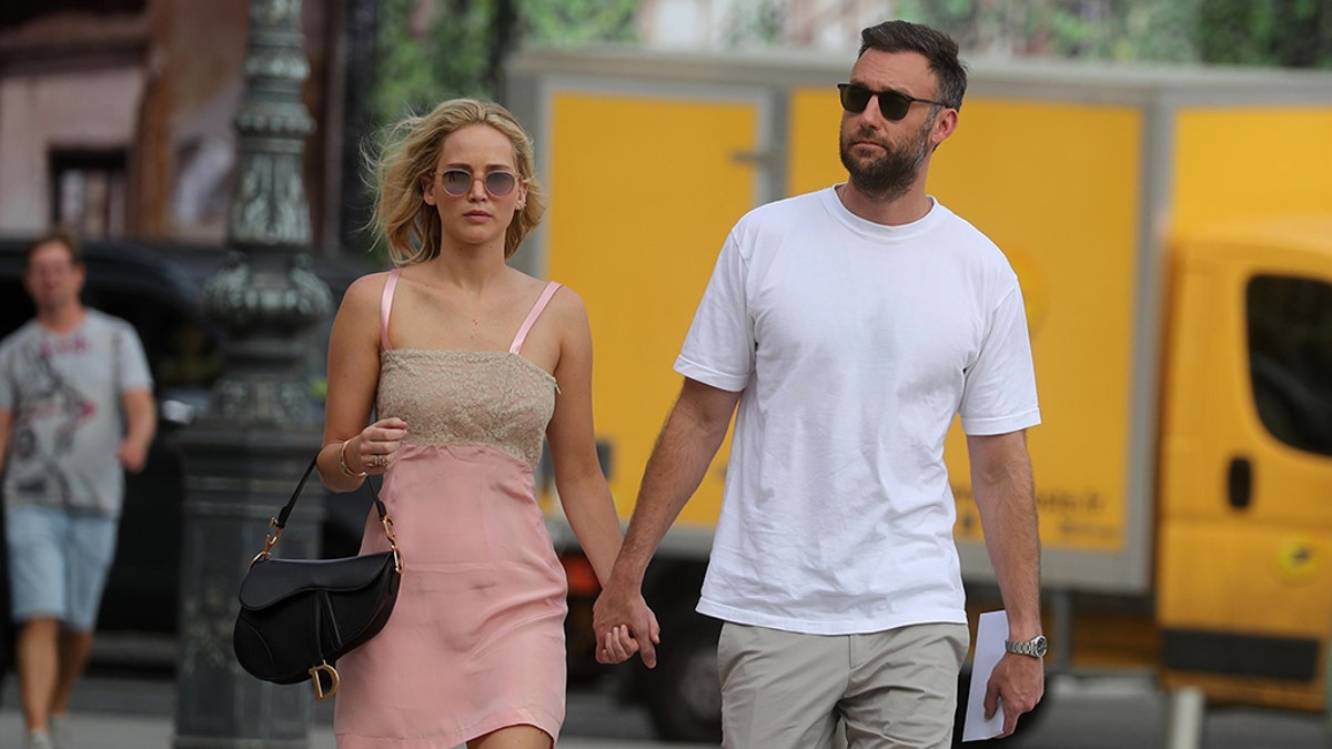 Jennifer Lawrence strolls through airport with new beau Cooke Maroney
