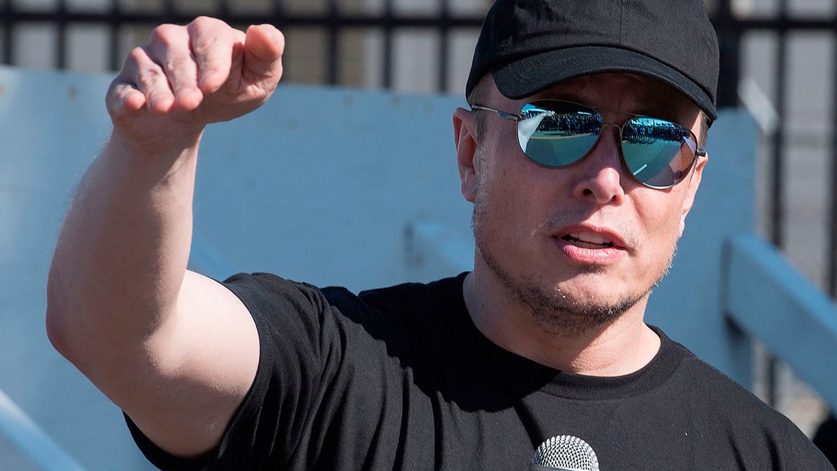 SpaceX chief Elon Musk answers questions after the 2019 SpaceX Hyperloop Pod competition at the SpaceX headquarters in Los Angeles on July 21, 2019. - (Photo by Mark RALSTON / AFP) (Photo credit should read MARK RALSTON/AFP/Getty Images)