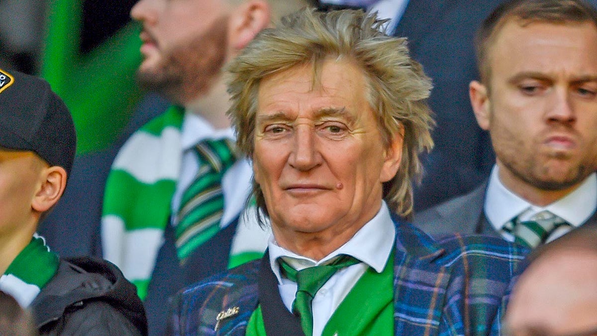Sir Rod Stewart during the Ladbrokes Scottish Premiership match at Celtic Park, Glasgow. (Photo by Ian Rutherford/PA Images via Getty Images)