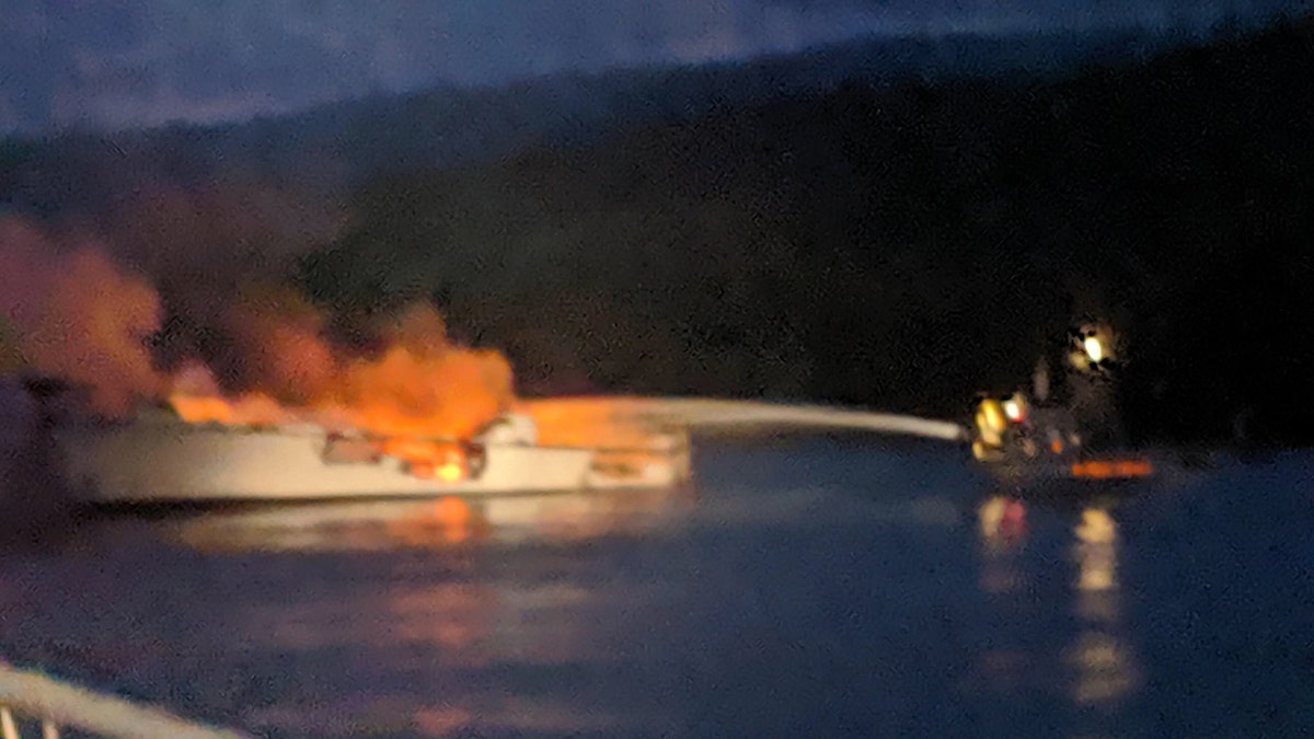Fire officials said the Conception based in Santa Barbara Harbor was anchored off Santa Cruz Island when it caught fire around 3:30 a.m. Monday.