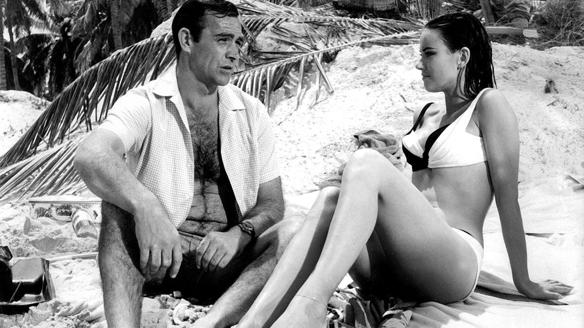 Sean Connery, as James Bond, with "Thunderball" co-star Claudine Auger, as Dominique "Domino" Derval in an undated photo from 1965.