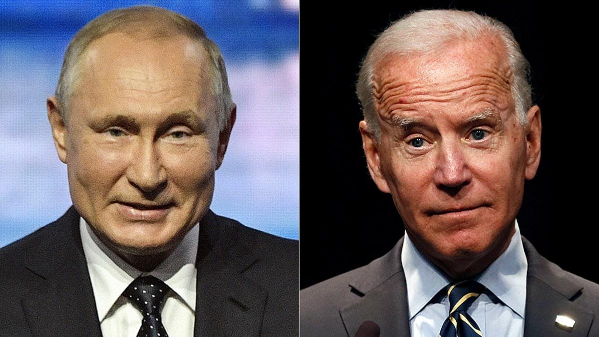 Democratic presidential candidate Joe Biden (right) claims he once told Russian President Vladimir Putin (left) he has no “soul.” (Associated Press).