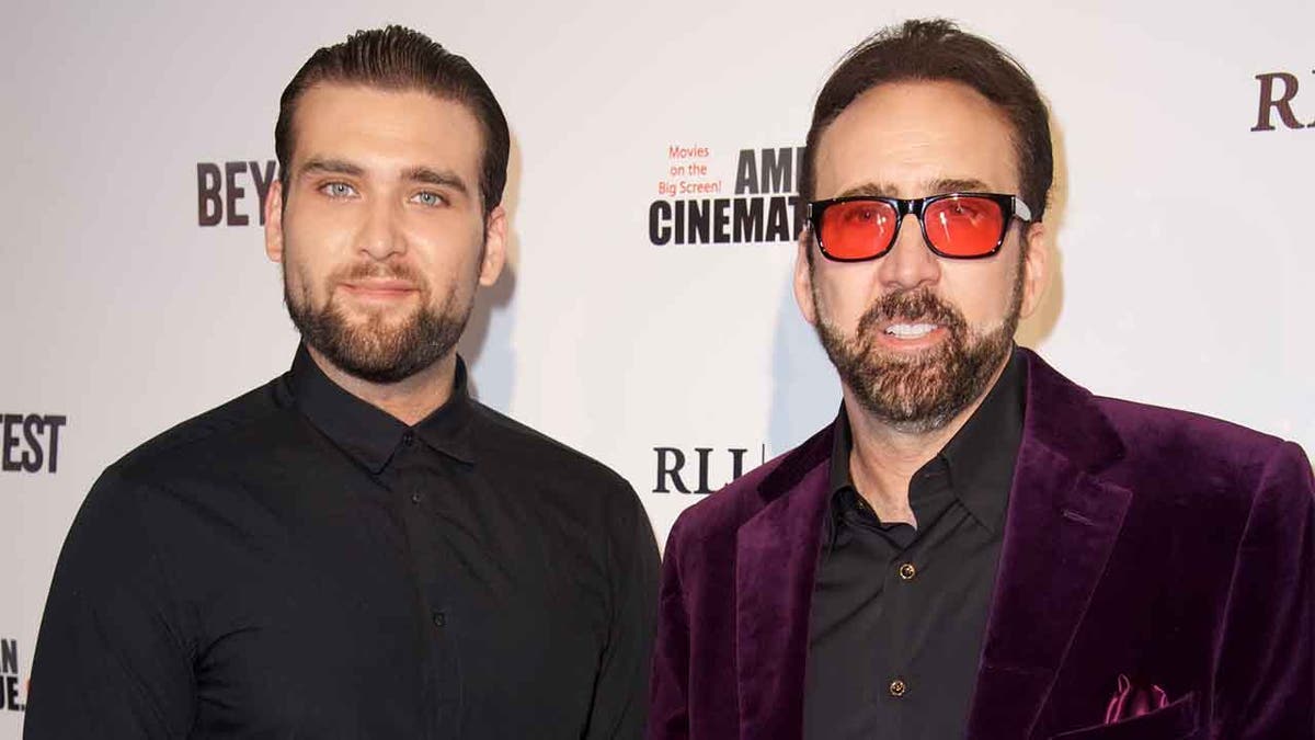 Weston Cage and Nicholas Cage attend the Premiere of RLJ Entertainment's "Dog Eat Dog" at The Egyptian Theatre on September 30, 2016 in Los Angeles, California. (Photo by Earl Gibson III/Getty Images)