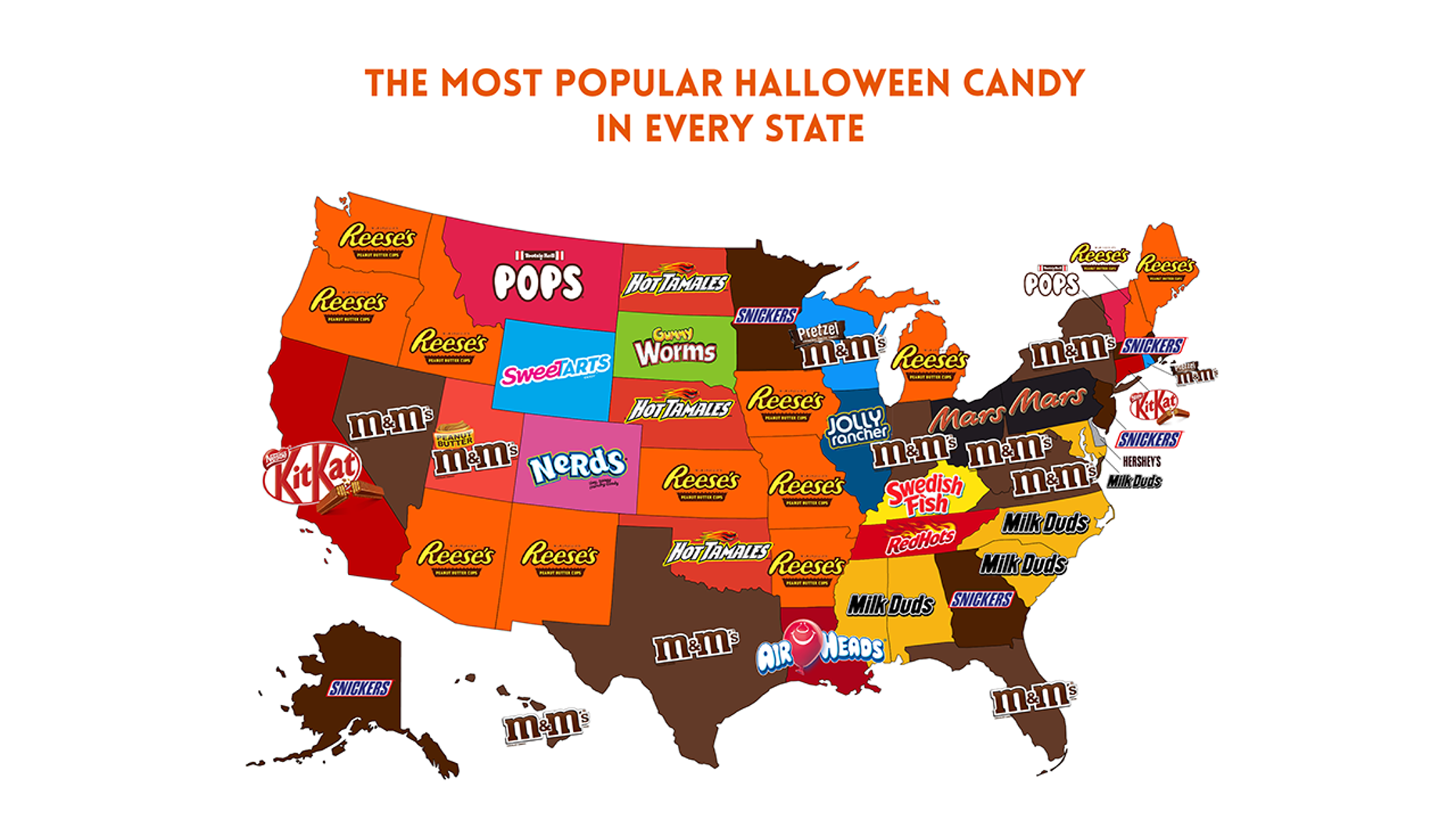 Halloween candy map reveals which state prefers what HalloweenCandyMap1280