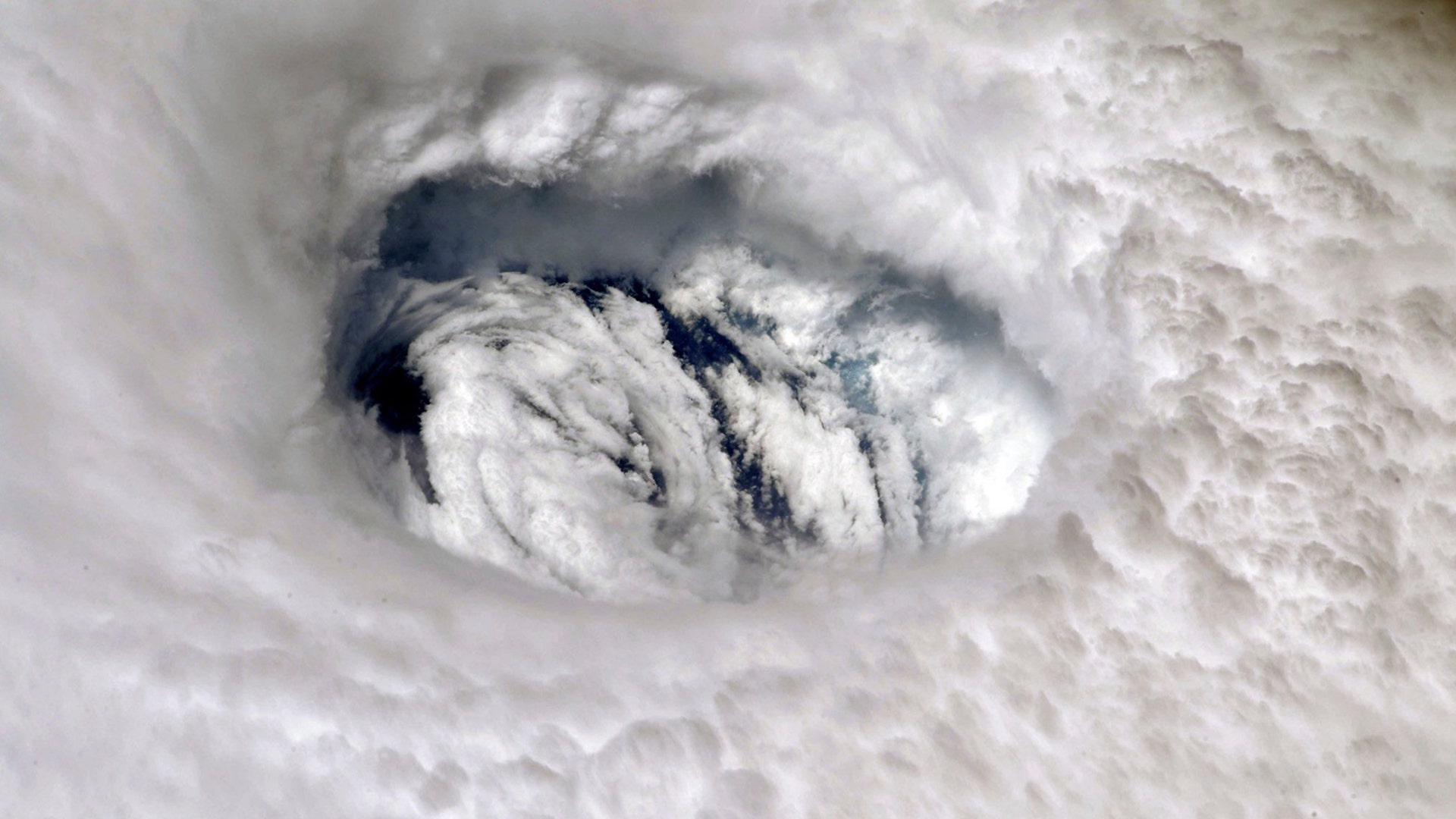 The eye of Hurricane Dorian is seen from the International Space Station, Sept. 2, 2019. 
