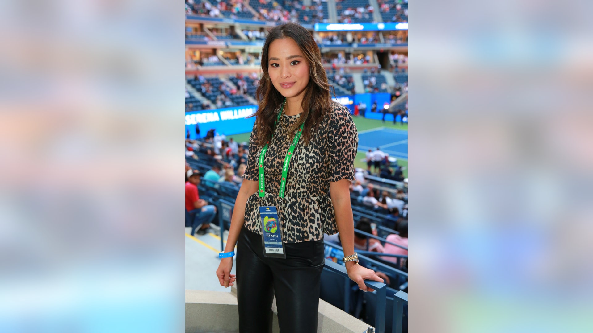 Jamie Chung stops by the Heineken suite while attending the U.S. Open in Flushing, NY on September 05, 2019.