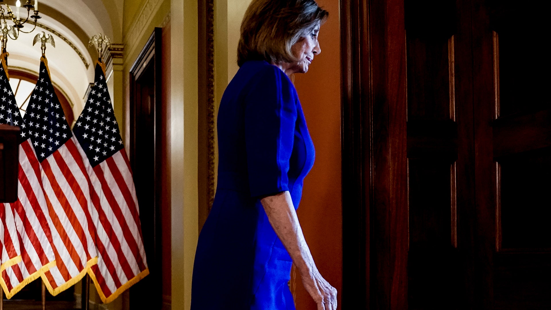 House Speaker Nancy Pelosi steps away from a podium after reading a statement announcing a formal impeachment inquiry into President Trump, on Capitol Hill in Washington, Sept. 24, 2019.