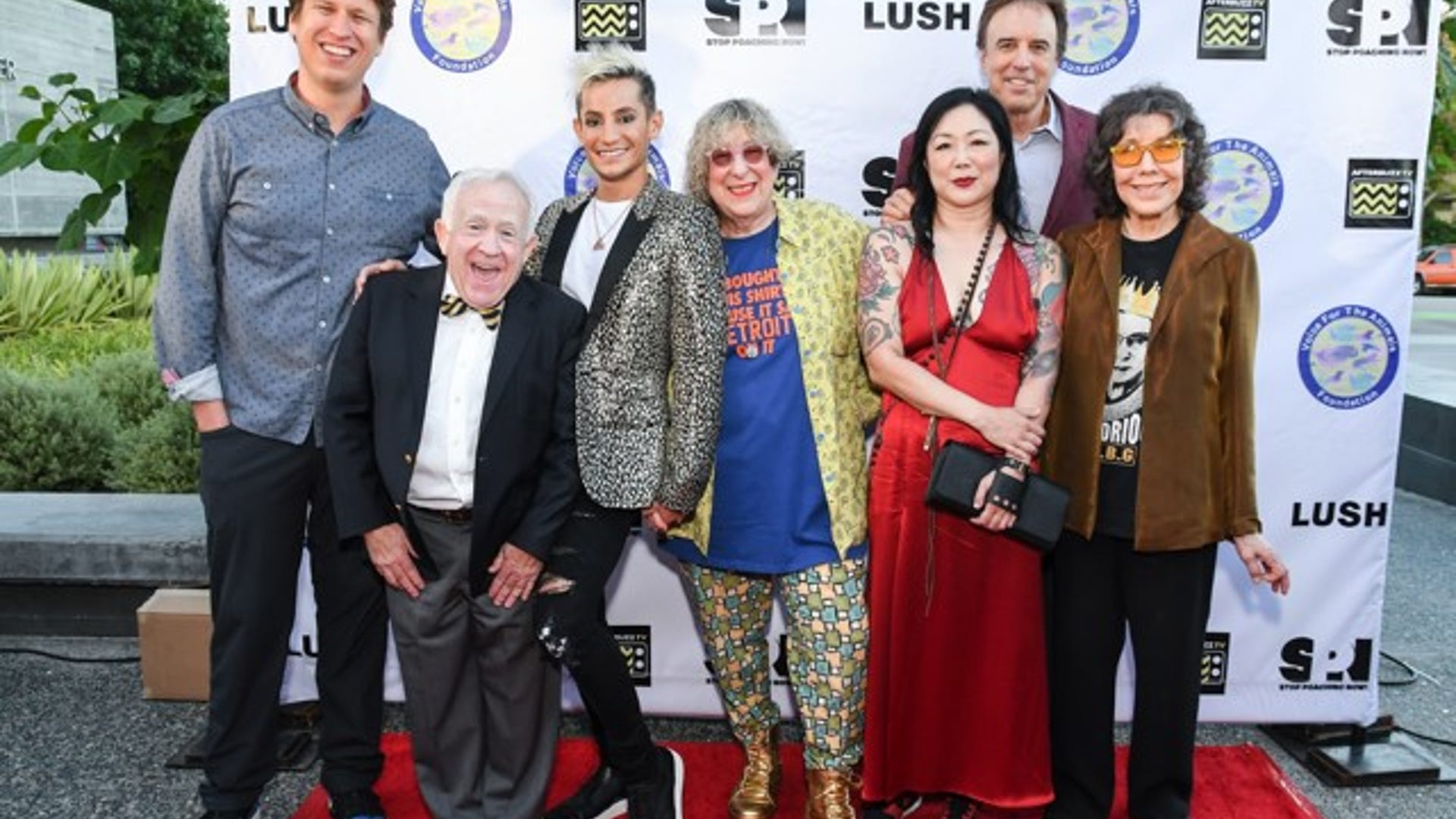 (L-R) Pete Holmes, Leslie Jordan, Allee Willis, Margaret Cho, Kevin Nealon and Lily Tomlin were all radiant as they attended the 3rd annual Voice For The Animals "Wait Wait… Don’t Kill Me!" Comedy Gala at the Broad Stage in on September 7, 2019, in Santa Monica, Calif.