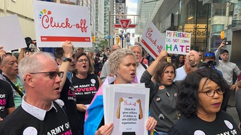 Chick-fil-A's Toronto opening stormed by protesters: 'Cluck off'