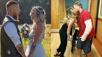 Biker couple weds after surviving motorcycle crash, vows to be each other's 'ride or die'