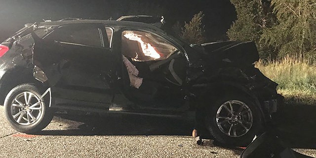 In the photo, one of the vehicles involved in the crash of three cars on Wednesday. Country singer Kylie Rae Harris, who would be responsible for the accident, died in the accident. She also killed a 16-year-old girl, Maria Elena Cruz, whose father was one of the first responders at the scene of the accident.