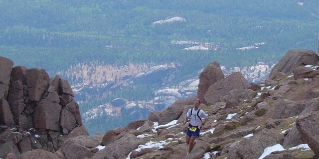 Paul Batura running the Pikes Peak Marathon, 2004