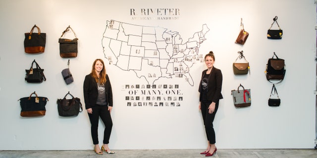 The founders of R. Riveter, Lisa Bradley, left, and Cameron Cruse, with a selection of their products.