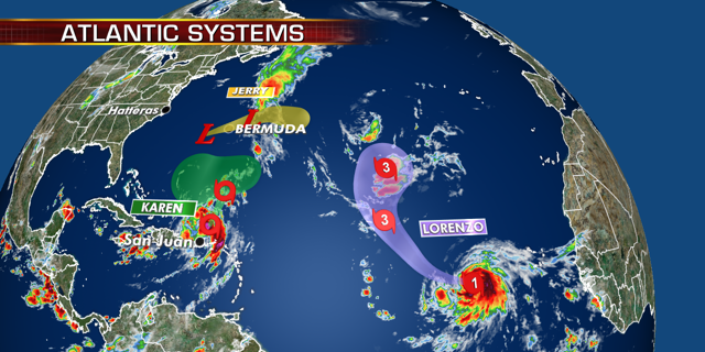 Three tropical systems are currently churning out in the Atlantic basin.