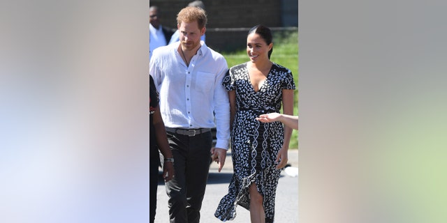 Prince Harry, Duke of Sussex and Meghan, Duchess of Sussex visit a workshop that teaches children about their rights, self-awareness and safety during their royal tour of South Africa on September 23, 2019, in Cape Town, South Africa.