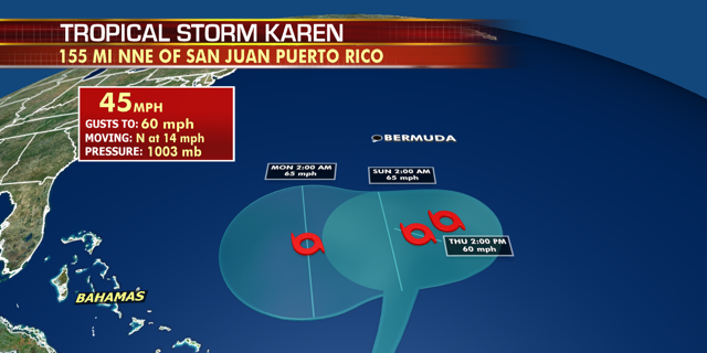 The forecast track of Tropical Storm Karen is not fully known after this weekend.
