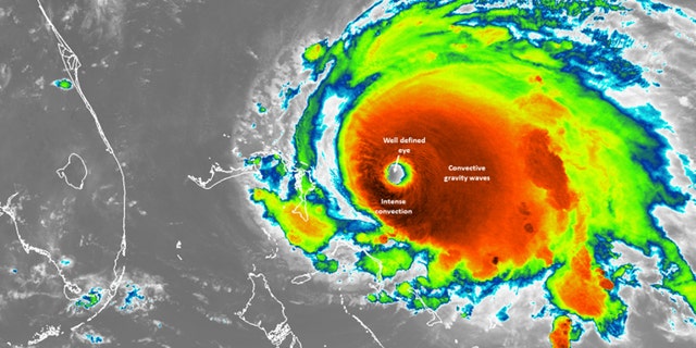 Suomi NPP image of Hurricane Dorian showing its well-defined eye as it passed over Dorian at 3:20 am EDT (0720 UTC).