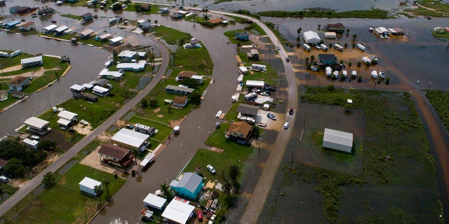 Sargent, Texas, pictured here from above, received 22 inches of rain since Imelda started impacted the area on Tuesday, officials said.