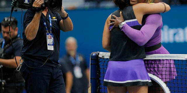Serena Williams congratulated Bianca Andreescu after her loss to Andreescu in the women's singles final of the American Open Tennis Championship.