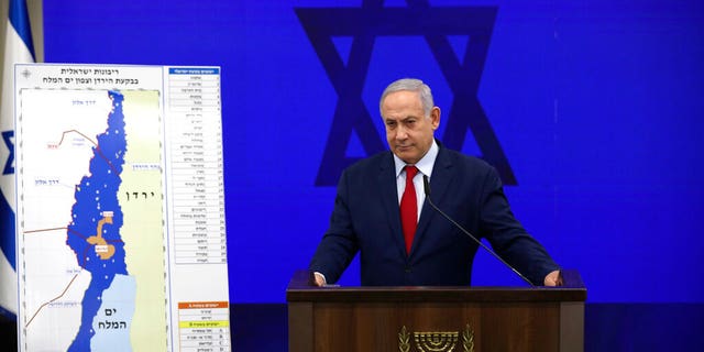 Israeli Prime Minister Benjamin Netanyahu during a press conference in Tel Aviv, Israel, Tuesday, Sept. 10, 2019.